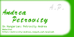 andrea petrovity business card